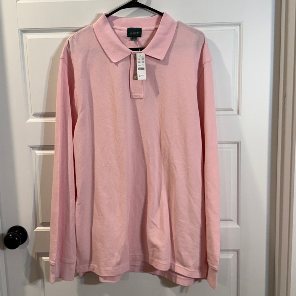 J Crew Polo Shirt Mens Medium Long Sleeve Pique Collared Oarsman XL NWT